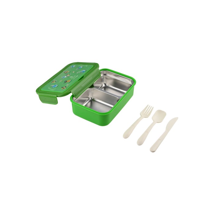 Estia Παιδικό Φαγητοδοχείο Με 2 Ανοξείδωτες Θήκες Save The Aegean 900ml Jungle Kick