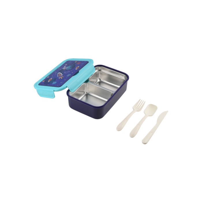 Estia Παιδικό Φαγητοδοχείο Με 2 Ανοξείδωτες Θήκες Save The Aegean 900ml Solar Jump