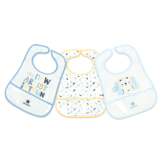 Σετ 3 Σαλιάρες Αδιάβροχες Με Τσέπη Arty Μπλε Kikka Boo