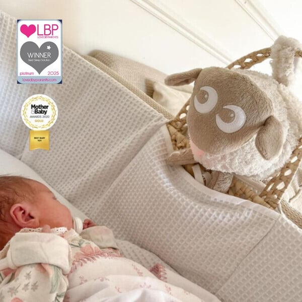 Ewan Το Προβατάκι Deluxe Μπεζ Επαναφορτιζόμενο Βοήθημα Ύπνου Με Αισθητήρα Κλάματος Και Φως