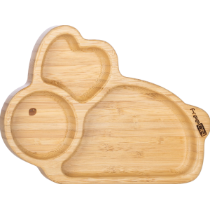 FreeOn Παιδικό Πιάτο Φαγητού Από Bamboo Με Αντιολισθητική Βάση Bunny