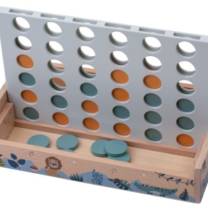 FreeON Ξύλινο Επιτραπέζιο Παιχνίδι Four In A Row Safari