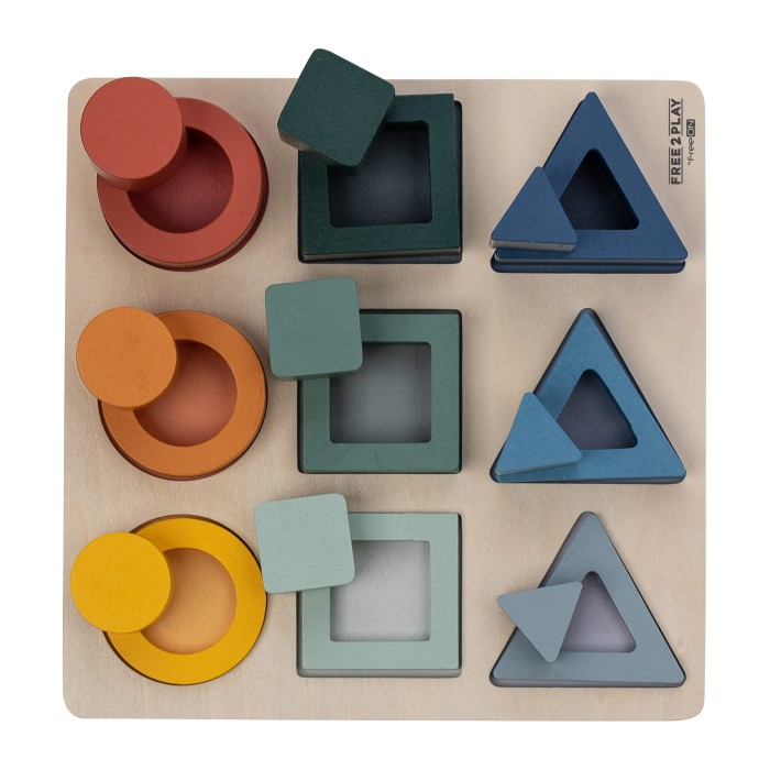 FreeON Ξύλινο Παζλ Σχήματα Γεωμετρικά