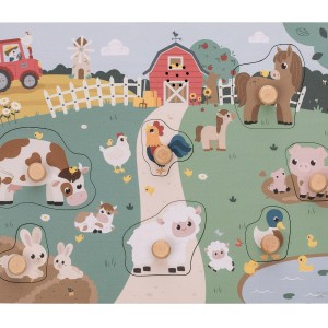 FreeON Ξύλινο Παζλ Σχήματα Με Ήχους Φάρμα