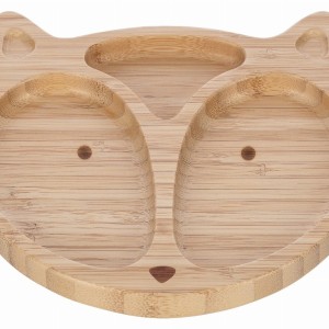 FreeOn Παιδικό Πιάτο Φαγητού Από Bamboo Με Αντιολισθητική Βάση Fox