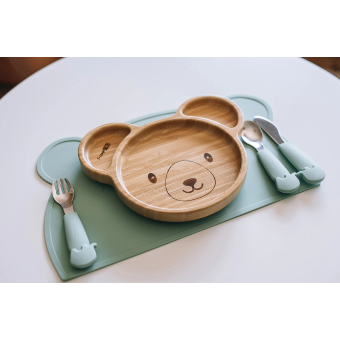 FreeOn Παιδικό Πιάτο Φαγητού Από Bamboo Με Αντιολισθητική Βάση Koala