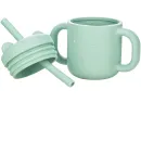 FreeOn Παιδικό Ποτηράκι Με Λαβές Και Καλαμάκι Από Σιλικόνη Μέντα 175ml για 6m+