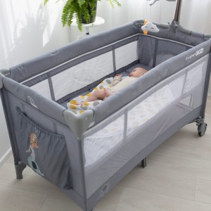 Freeon Παρκοκρέβατο 2 Επιπέδων Elephants Grey