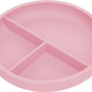 FreeOn Πιάτο Σιλικόνης με Χωρίσματα Ροζ