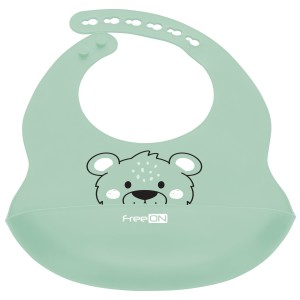 FreeOn Σαλιάρα Σιλικόνης Πράσινη Bear