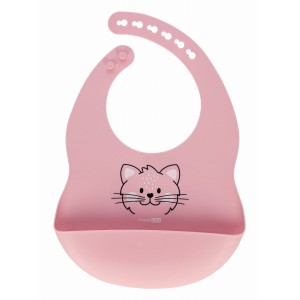 FreeOn Σαλιάρα Σιλικόνης Ροζ Γατούλα