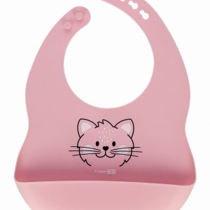 FreeOn Σαλιάρα Σιλικόνης Ροζ Γατούλα