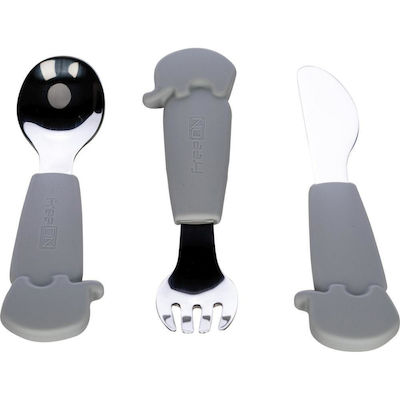 FreeOn Σετ Κουτάλι Πιρούνι Μαχαίρι Μεταλλικό Με Λαβή Σιλικόνης Γκρι FreeOn Σετ Κουτάλι Πιρούνι Μαχαίρι Μεταλλικό Με Λαβή Σιλικόνης Γκρι
