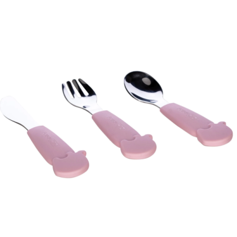 FreeOn Σετ Κουτάλι Πιρούνι Μαχαίρι Μεταλλικό Με Λαβή Σιλικόνης Ροζ FreeOn Σετ Κουτάλι Πιρούνι Μαχαίρι Μεταλλικό Με Λαβή Σιλικόνης Ροζ