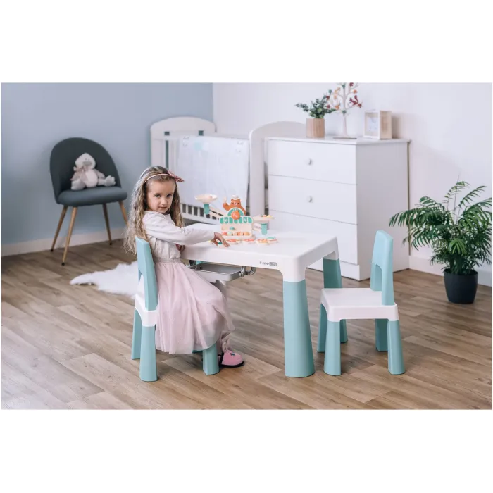 FreeOn Σετ Παιδικό Τραπέζι Mε 2 Καρέκλες Neo White Green FreeOn Σετ Παιδικό Τραπέζι Mε 2 Καρέκλες Neo White Green