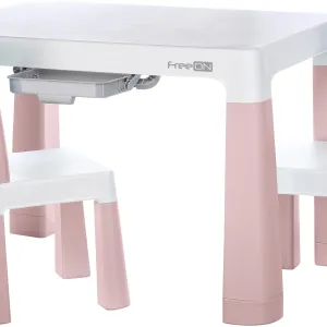 FreeOn Σετ Παιδικό Τραπέζι Mε 2 Καρέκλες  Neo White Pink
