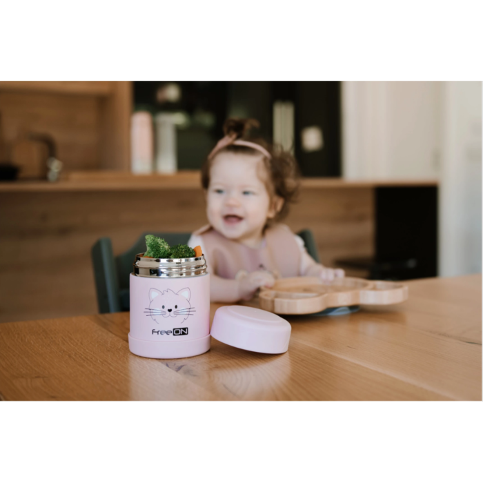 FreeON Θερμό Φαγητού 350ml Kitty Ροζ