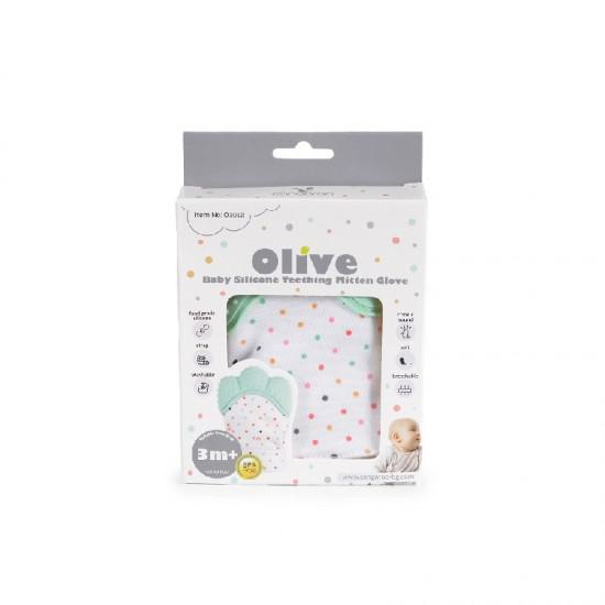 Γάντι οδοντοφυΐας Baby Silicone Olive Μέντα Cangaroo