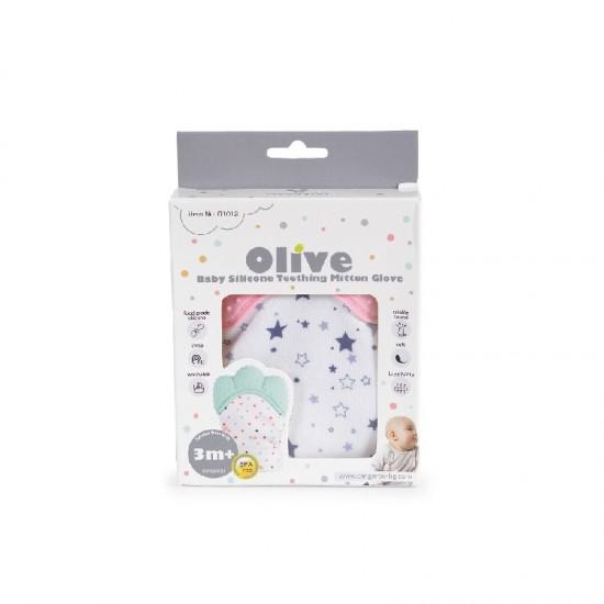 Γάντι οδοντοφυΐας Baby Silicone Olive Ροζ Cangaroo