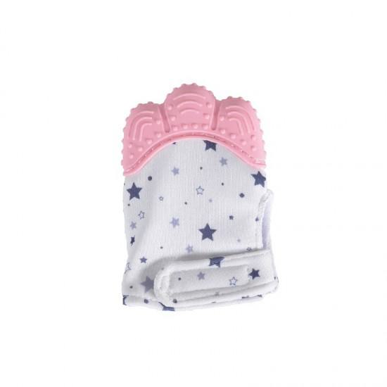 Γάντι οδοντοφυΐας Baby Silicone Olive Ροζ Cangaroo