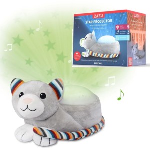 Γάτα Kiki βρεφικός Προβολέας ύπνου Αστεριών με χτύπο καρδιάς λευκό ήχο μελωδία ZAZU