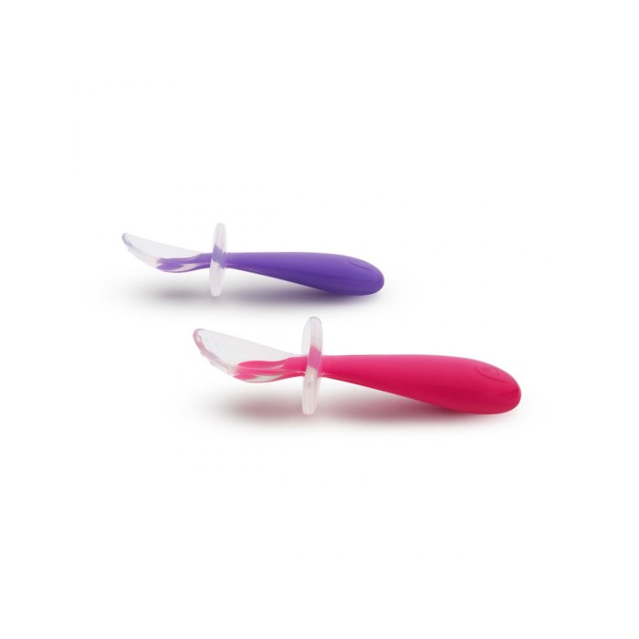 Εκπαιδευτικά Κουτάλια Σιλικόνης  Ροζ-Μωβ Munchkin