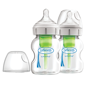 Γυάλινο Μπιμπερό με Φαρδύ Λαιμό Options+ & Θηλή Σιλικόνης 150ml Dr. Brown's 2τμχ