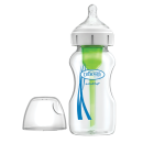 Γυάλινο Μπιμπερό με Φαρδύ Λαιμό Options+ & Θηλή Σιλικόνης 270ml Dr. Brown's