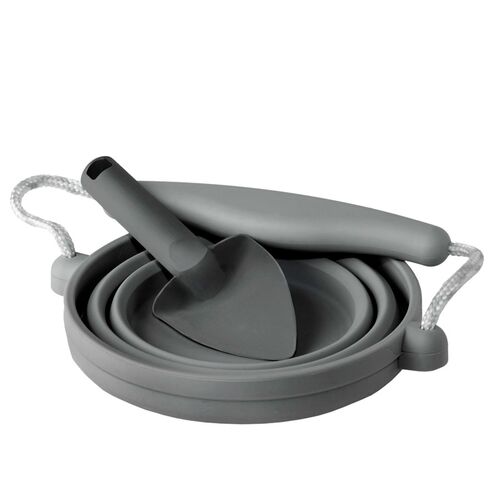 Scrunch Σετ Πτυσσόμενο κουβαδάκι με φτυαράκι ''Anthracite Grey''