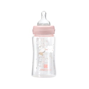 Γυάλινο Μπιμπερό 240ml Hippo Dreams Pink Kikka Boo