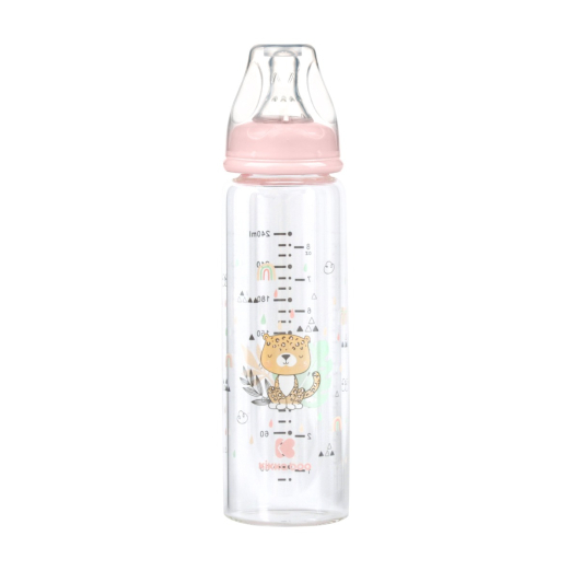 Γυάλινο Μπιμπερό 240ml Savanna Pink Kikka Boo