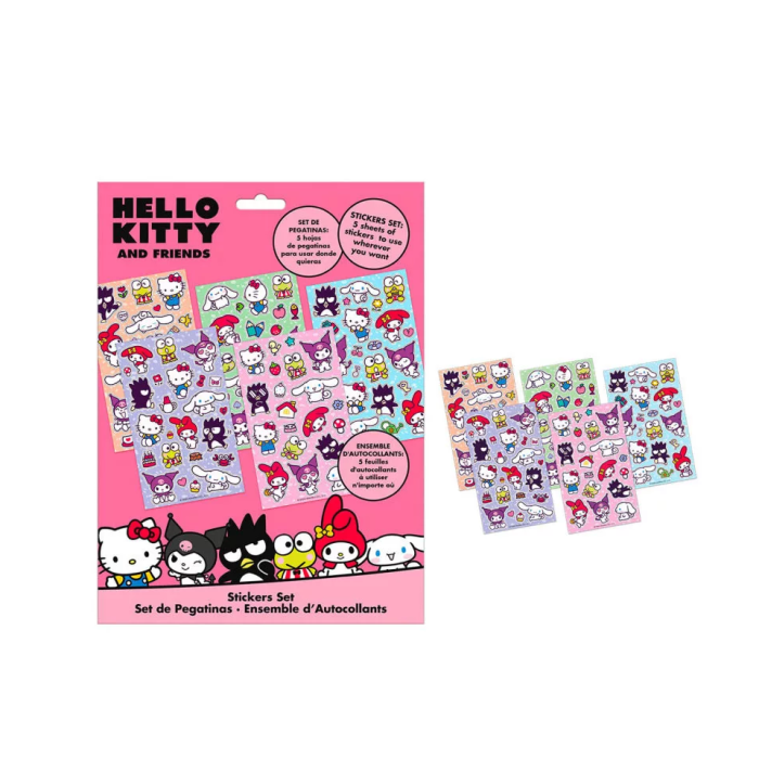 Hello Kitty Friends Σετ Αυτοκόλλητα 5 Φύλλα
