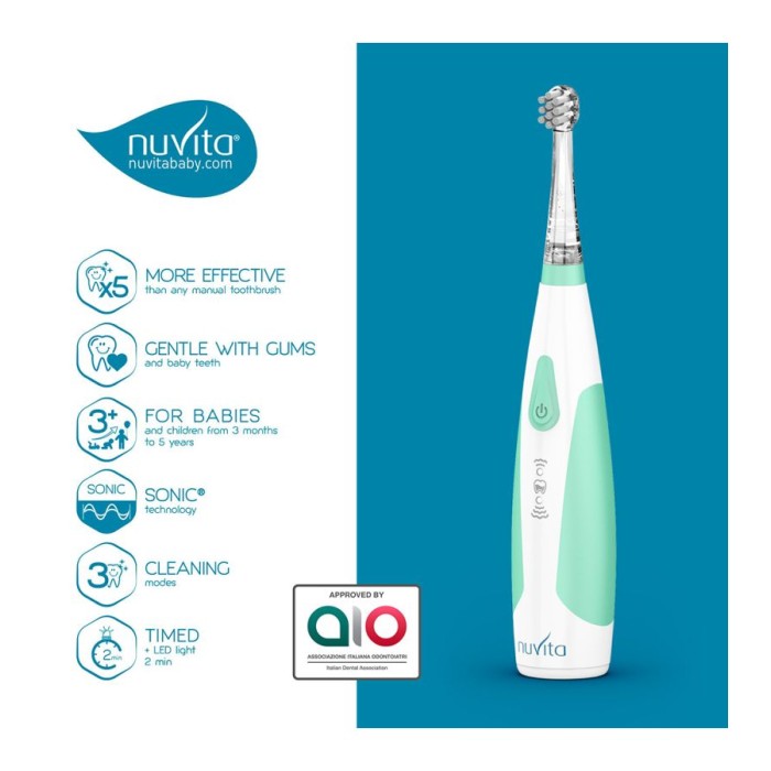 Ηλεκτρική Οδοντόβουρτσα 3m+ Για Μωρά Και Παιδιά Sonic Clean & Care 1151B Nuvita Ηλεκτρική Οδοντόβουρτσα 3m+ Για Μωρά Και Παιδιά Sonic Clean & Care 1151B Nuvita