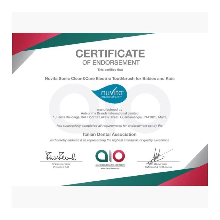 Ηλεκτρική Οδοντόβουρτσα 3m+ Για Μωρά Και Παιδιά Sonic Clean & Care 1151B Nuvita Ηλεκτρική Οδοντόβουρτσα 3m+ Για Μωρά Και Παιδιά Sonic Clean & Care 1151B Nuvita