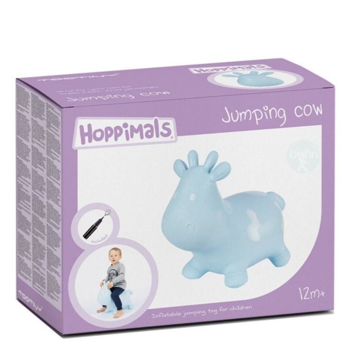 Hoppimals Φουσκωτό Μπλε Αγελάδα Χοπ Χοπ