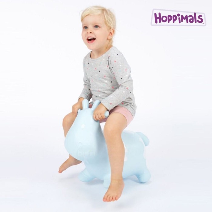 Hoppimals Φουσκωτό Μπλε Αγελάδα Χοπ Χοπ