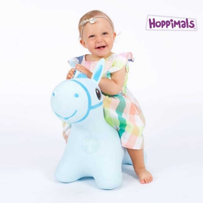 Hoppimals Φουσκωτό Μπλε Αλογάκι Χοπ Χοπ 12m+