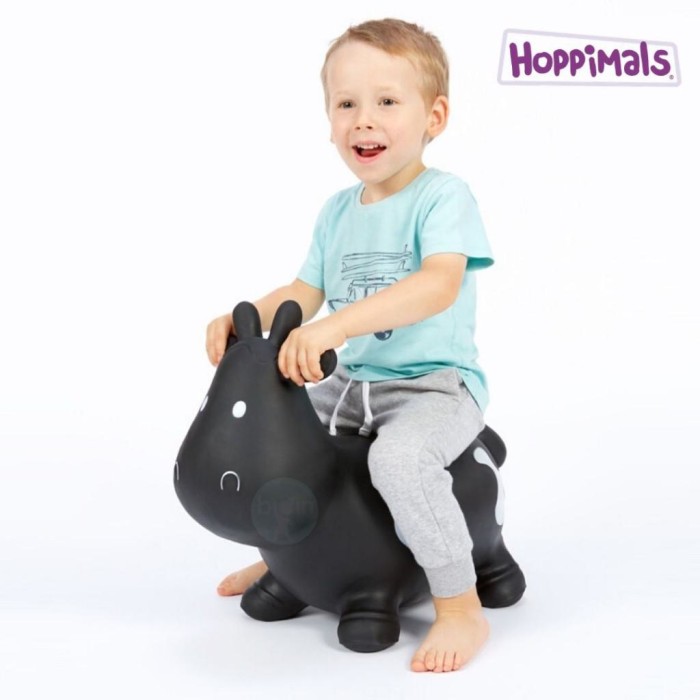 Hoppimals Φουσκωτό Μαύρη Αγελάδα Χοπ Χοπ