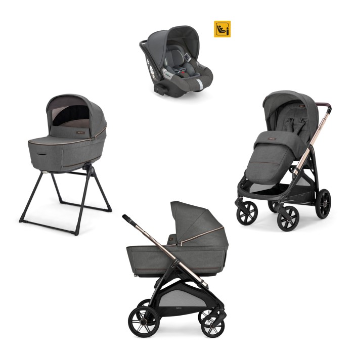 Inglesina Σύστημα Μεταφοράς Aptica Quattro Velvet Grey Με Σκελετό Palladio Black & Παιδικό Κάθισμα Αυτοκινήτου Darwin Infant