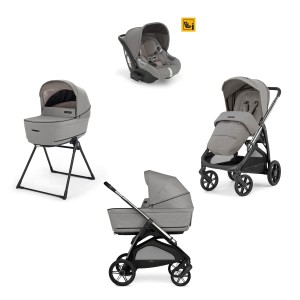 Inglesina Σύστημα Μεταφοράς Aptica Quattro Platinum Grey Με Σκελετό Litio Black & Παιδικό Κάθισμα Αυτοκινήτου Darwin Infant