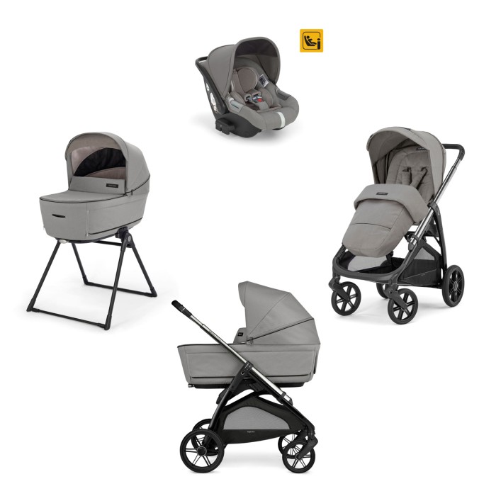 Inglesina Σύστημα Μεταφοράς Aptica Quattro Platinum Grey Με Σκελετό Litio Black & Παιδικό Κάθισμα Αυτοκινήτου Darwin Infant