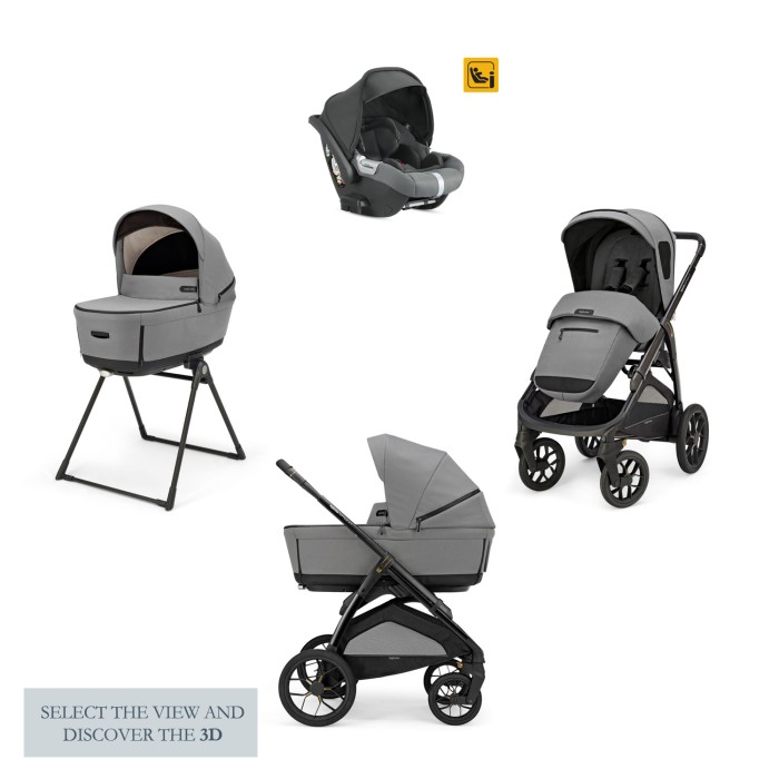 Inglesina Σύστημα Μεταφοράς Aptica XT Quattro Canyon Grey Με Σκελετό Nero Και Παιδικό Κάθισμα Αυτοκινήτου Darwin Infant