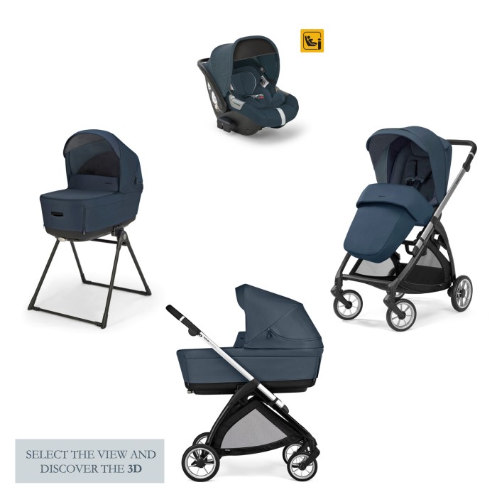 Inglesina Σύστημα Μεταφοράς Electa Quattro Χρώμα Hudson Blue Με Σκελετό Silver Black Και Παιδικό Κάθισμα Αυτοκινήτου Darwin Infant