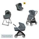 Inglesina Σύστημα Μεταφοράς Electa Quattro Χρώμα Union Grey Με Σκελετό Silver Black Και Παιδικό Κάθισμα Αυτοκινήτου Darwin Infant