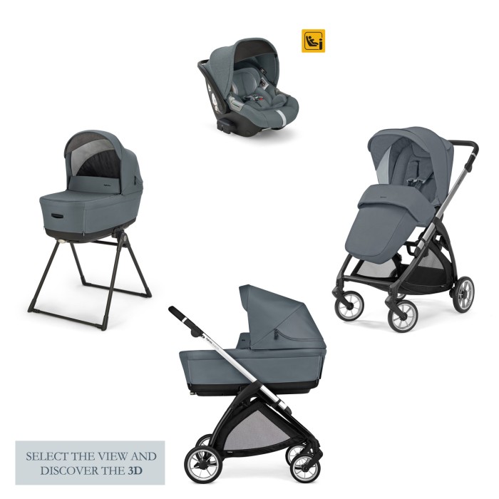 Inglesina Σύστημα Μεταφοράς Electa Quattro Χρώμα Union Grey Με Σκελετό Silver Black Και Παιδικό Κάθισμα Αυτοκινήτου Darwin Infant