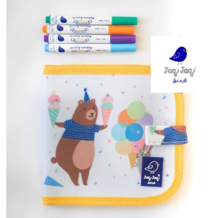 Jaq Jaq Bird: Mini Βιβλίο Ζωγραφικής Μαυροπίνακας Αρκούδα Με 4 Μαρκαδόροι Wishy Washy Jaq Jaq Bird: Mini Βιβλίο Ζωγραφικής Μαυροπίνακας Αρκούδα Με 4 Μαρκαδόροι Wishy Washy