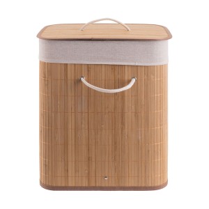 Καλάθι Απλύτων Bamboo Essentials Πτυσσόμενο Ορθογώιο 60lt Estia