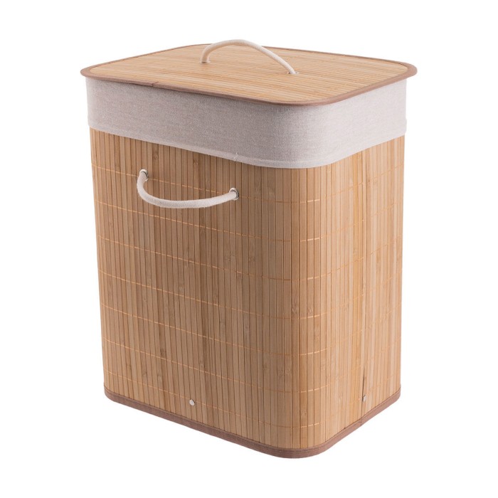Καλάθι Απλύτων Bamboo Essentials Πτυσσόμενο Ορθογώιο 60lt Estia