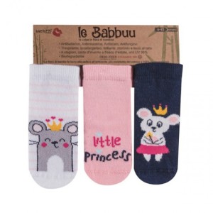Καλτσάκια 3τμχ Le Babbuu Little Princess 0-6 μηνών Baciuzzi Καλτσάκια 3τμχ Le Babbuu Little Princess 0-6 μηνών Baciuzzi