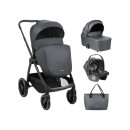 Καρότσι 3 σε 1 Με Καλαθούνα Modena Dark Grey Kikka Boo + ΔΩΡΟ Πάνα Αγκαλιάς